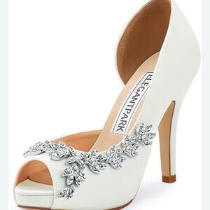 White Peep Toe Heels